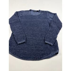 Jeanne Pierre Women's Crew Neck Sweater Cotton Navy size S